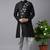 Black dupion embroidery kurta-Dhoti