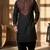 Black cotton embroidery kurta-Dhoti
