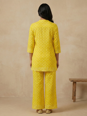 Bright yellow cotton co-ord set 2