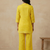 Bright yellow cotton co-ord set for women | attractive printed top & palazzo set