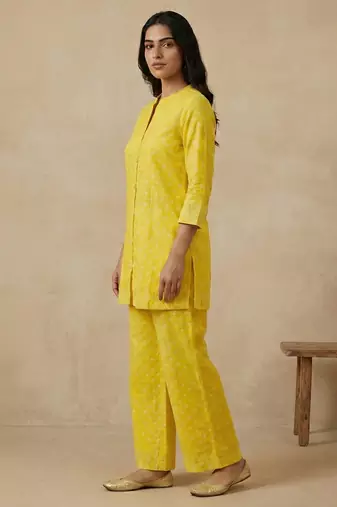 Bright yellow cotton co-ord set