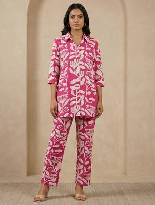  pink floral cotton co-ord set 1