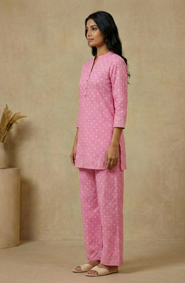 Light pink cotton co-ord set 3