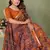 Orange Color Kalamkari Print Cotton Saree 