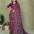 Plum Color Kalamkari Print Cotton Saree 