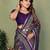 Purple Color Kalamkari Print Cotton Saree 