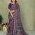 Purple Color Kalamkari Print Cotton Saree 