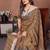 beige color zari weaving linen saree