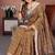 beige color zari weaving linen saree