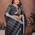 Black Color Zari Weaving Linen Saree