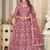 Peach net embroidered wedding wear anarkali suit