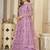 Light lavender net embroidered wedding wear anarkali suit