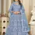Sky blue net embroidered wedding wear anarkali suit