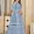 Sky blue net embroidered wedding wear anarkali suit