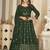 Green georgette embroidered wedding wear anarkali suit