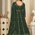 Green georgette embroidered wedding wear anarkali suit
