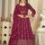 Purple georgette embroidered wedding wear anarkali suit