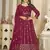 Purple georgette embroidered wedding wear anarkali suit