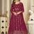 Purple georgette embroidered wedding wear anarkali suit