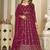 Purple georgette embroidered wedding wear anarkali suit