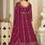 Purple georgette embroidered wedding wear anarkali suit
