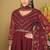 Maroon georgette embroidered wedding wear anarkali suit