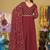 Maroon georgette embroidered wedding wear anarkali suit