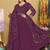 Purple georgette embroidered wedding wear anarkali suit