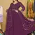 Purple georgette embroidered wedding wear anarkali suit