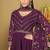 Purple georgette embroidered wedding wear anarkali suit