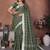 Green Color Zari Weaving Linen Saree