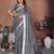 Grey Color Zari Weaving Linen Saree