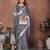 Grey Color Zari Weaving Linen Saree