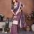 Lavender Color Zari Weaving Linen Saree