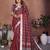 Maroon Color Zari Weaving Linen Saree
