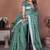 Dark Sea Green Color Zari Weaving Linen Saree