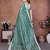 Dark Sea Green Color Zari Weaving Linen Saree