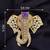 Unisex victorian polish elephant brooch with doublet moissanite polki