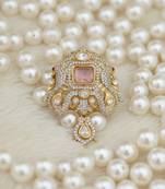 Unisex victorian moissanite polki brass pendant     victorina double golden plating