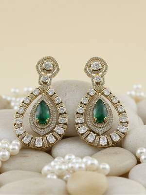 Victorian polish green doublet moissanite polki necklace set 3