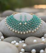 Victorian polish ropada beads pearl choker necklace set