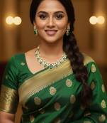 Emerald green victorian polki necklace set with cz detailing