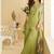 Leaf green chinon silk Gharara Suit - Full stitched free size