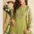 Leaf green chinon silk Gharara Suit - Full stitched free size