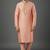 Peach dupion embroidery kurta-pajama