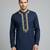 Navy cotton embroidery kurta-pajama