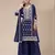 Navy blue green georgette Embroidered Salwar suit