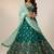 Green Sequence Thread & Embroidery Poly Georgette Lehenga Choli with Dupatta