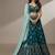 Teal Sequence Thread & Embroidery Poly Georgette Lehenga Choli with Dupatta