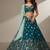 Teal Sequence Thread & Embroidery Poly Georgette Lehenga Choli with Dupatta